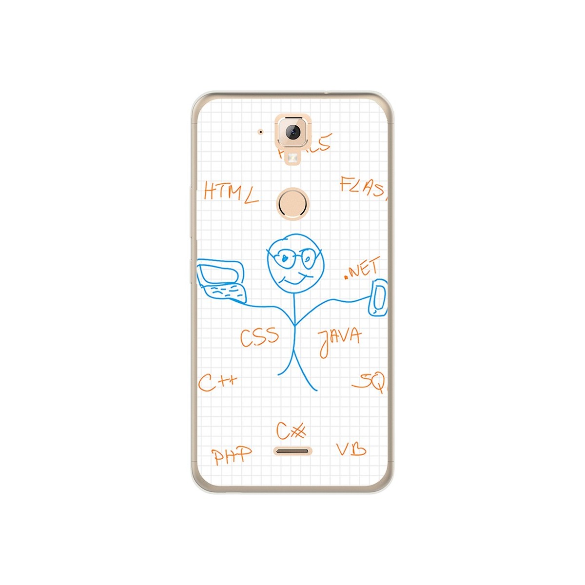 Funda Gel Tpu para Hisense F23 Diseño Informatico Dibujos