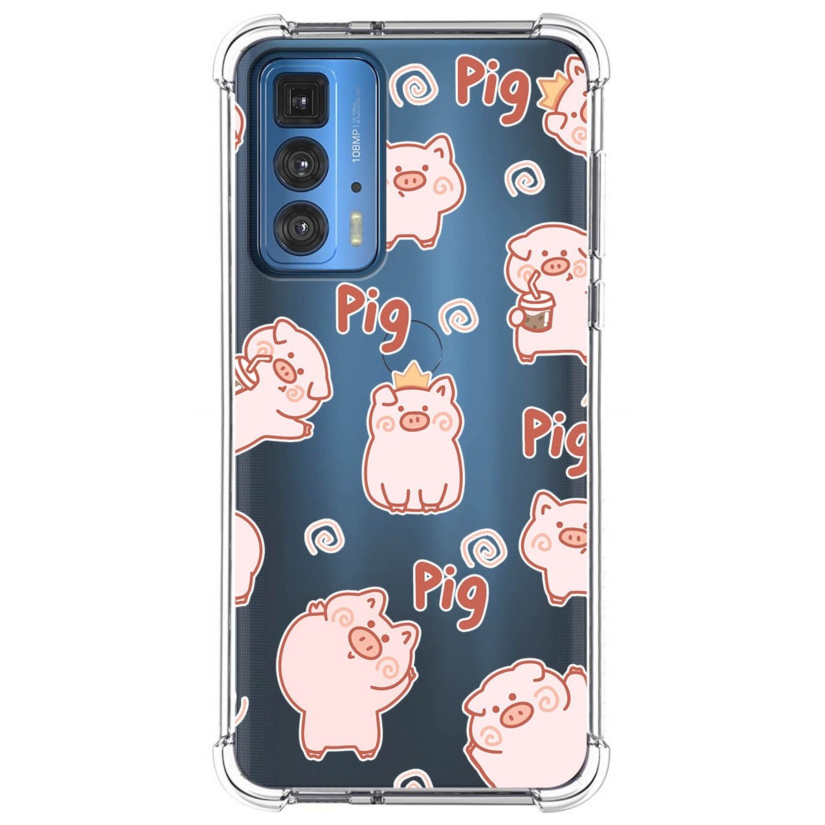 Funda Silicona Antigolpes para Motorola Edge 20 Pro diseño Cerdos Dibujos