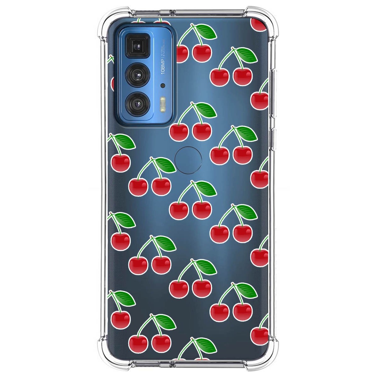 Funda Silicona Antigolpes para Motorola Edge 20 Pro diseño Cerezas Dibujos