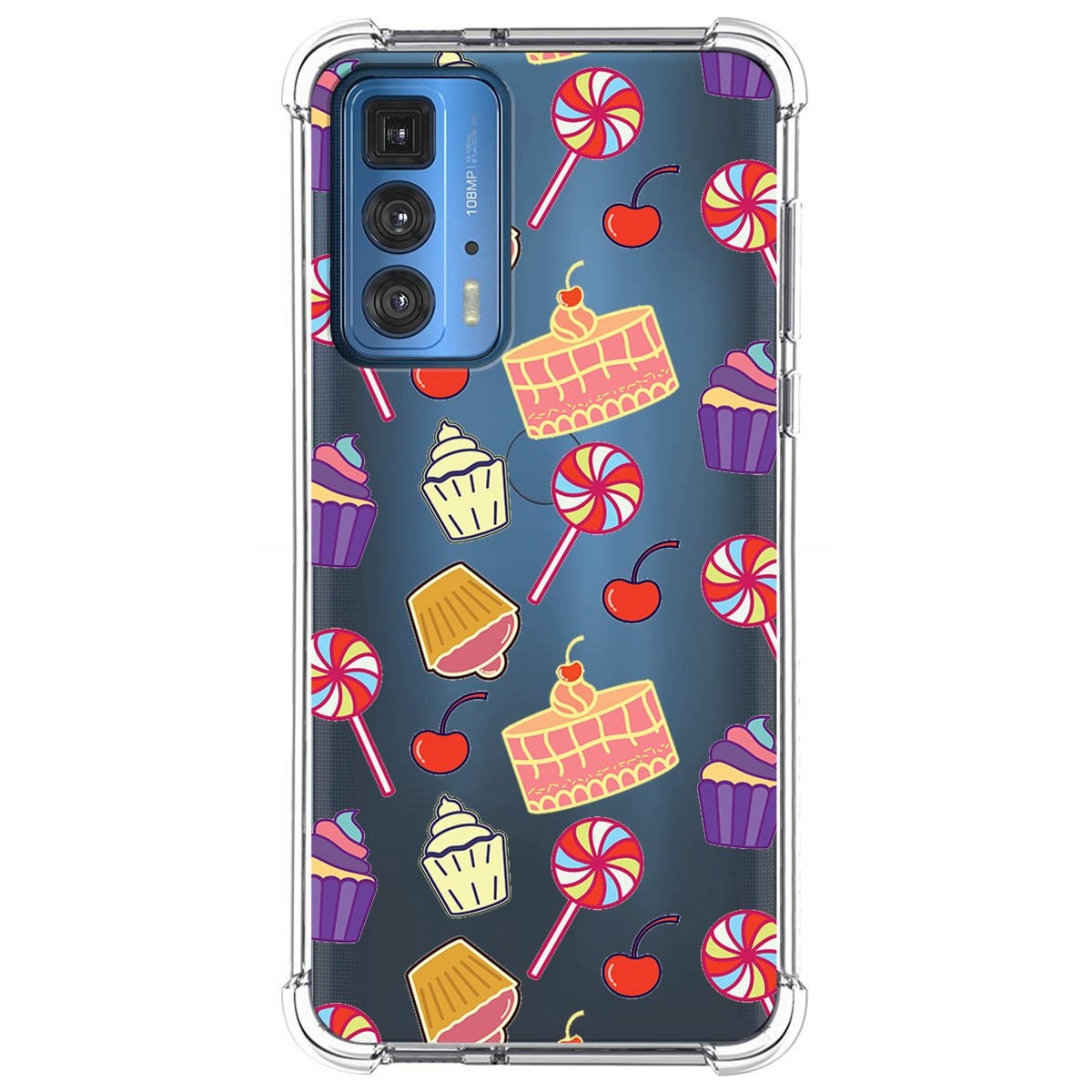 Funda Silicona Antigolpes para Motorola Edge 20 Pro diseño Dulces 01 Dibujos