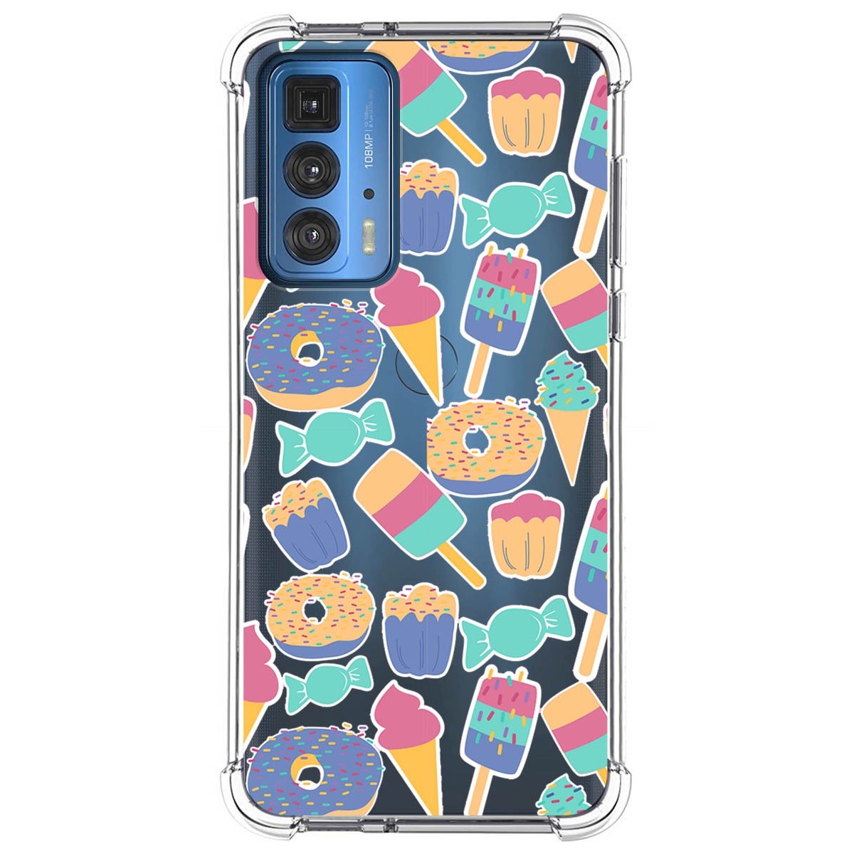Funda Silicona Antigolpes para Motorola Edge 20 Pro diseño Dulces 02 Dibujos