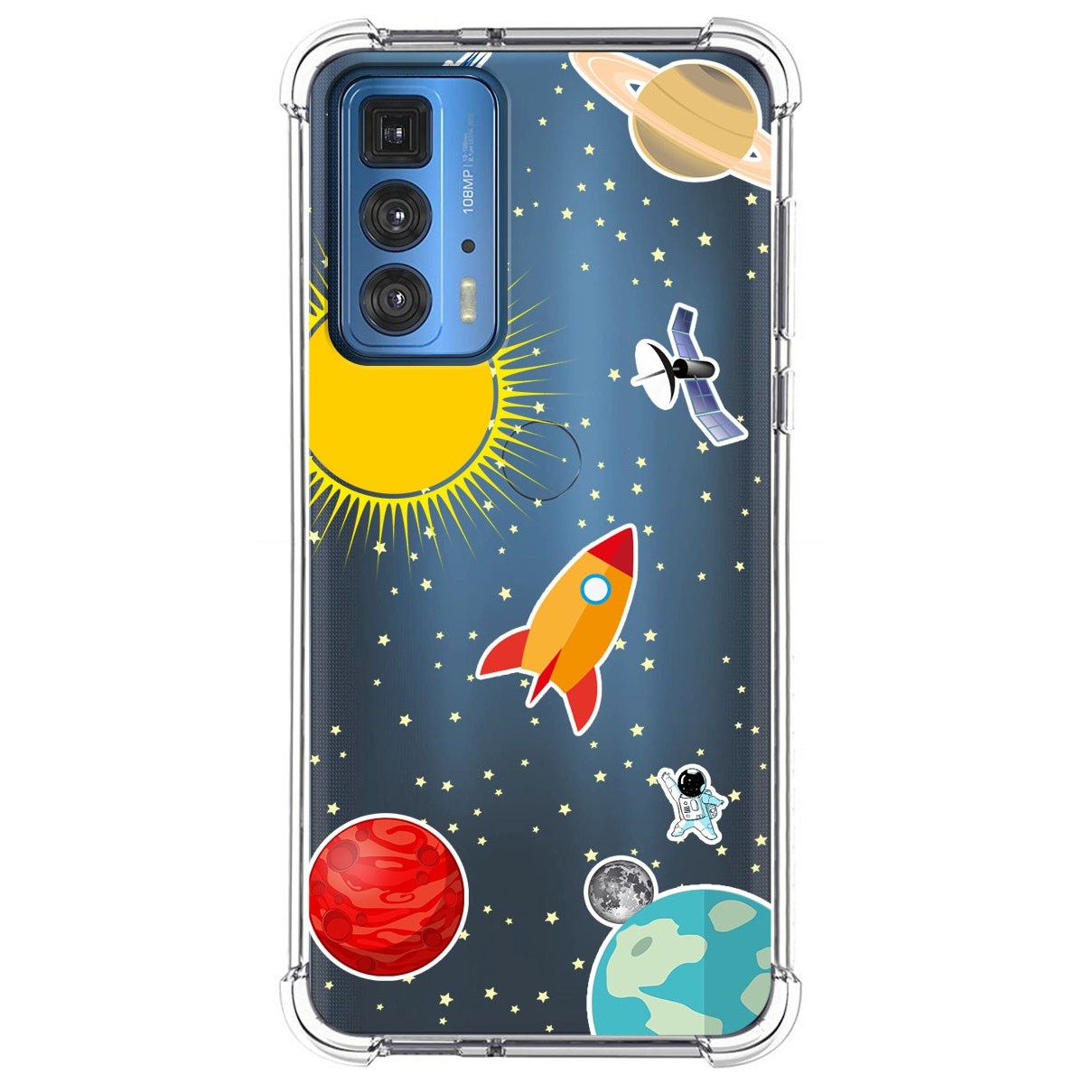 Funda Silicona Antigolpes para Motorola Edge 20 Pro diseño Espacio Dibujos