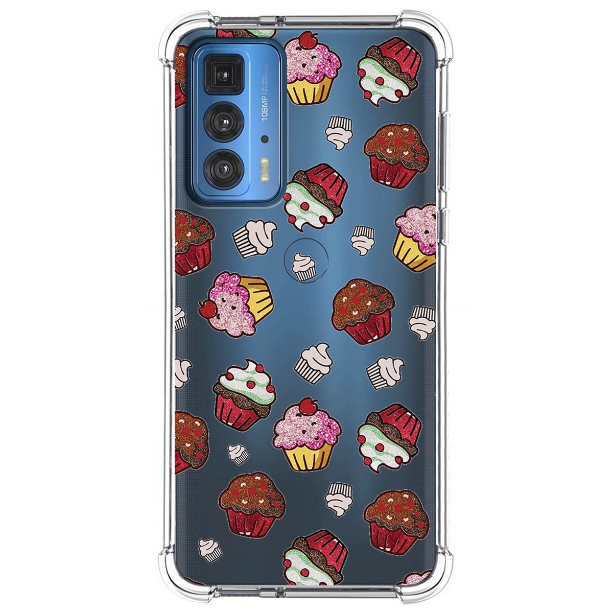 Funda Silicona Antigolpes para Motorola Edge 20 Pro diseño Muffins Dibujos
