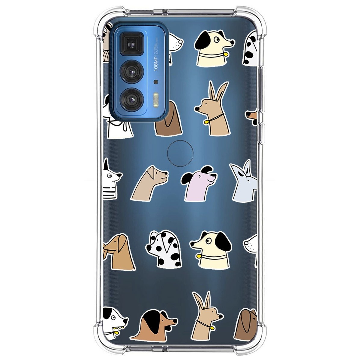 Funda Silicona Antigolpes para Motorola Edge 20 Pro diseño Perros Dibujos