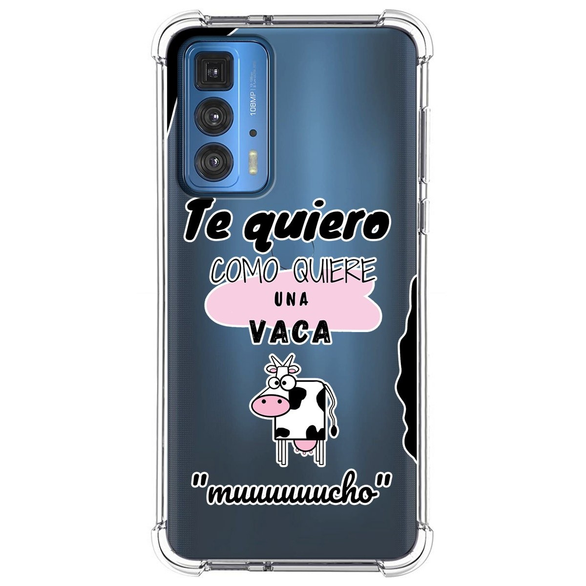 Funda Silicona Antigolpes para Motorola Edge 20 Pro diseño Vaca Dibujos