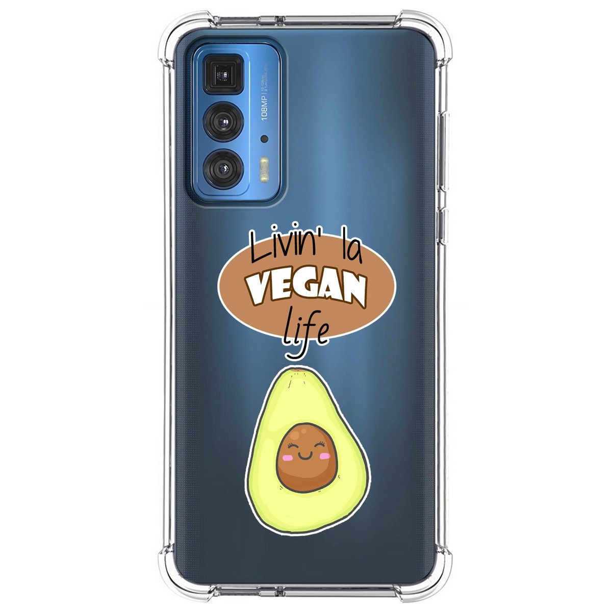 Funda Silicona Antigolpes para Motorola Edge 20 Pro diseño Vegan Life Dibujos