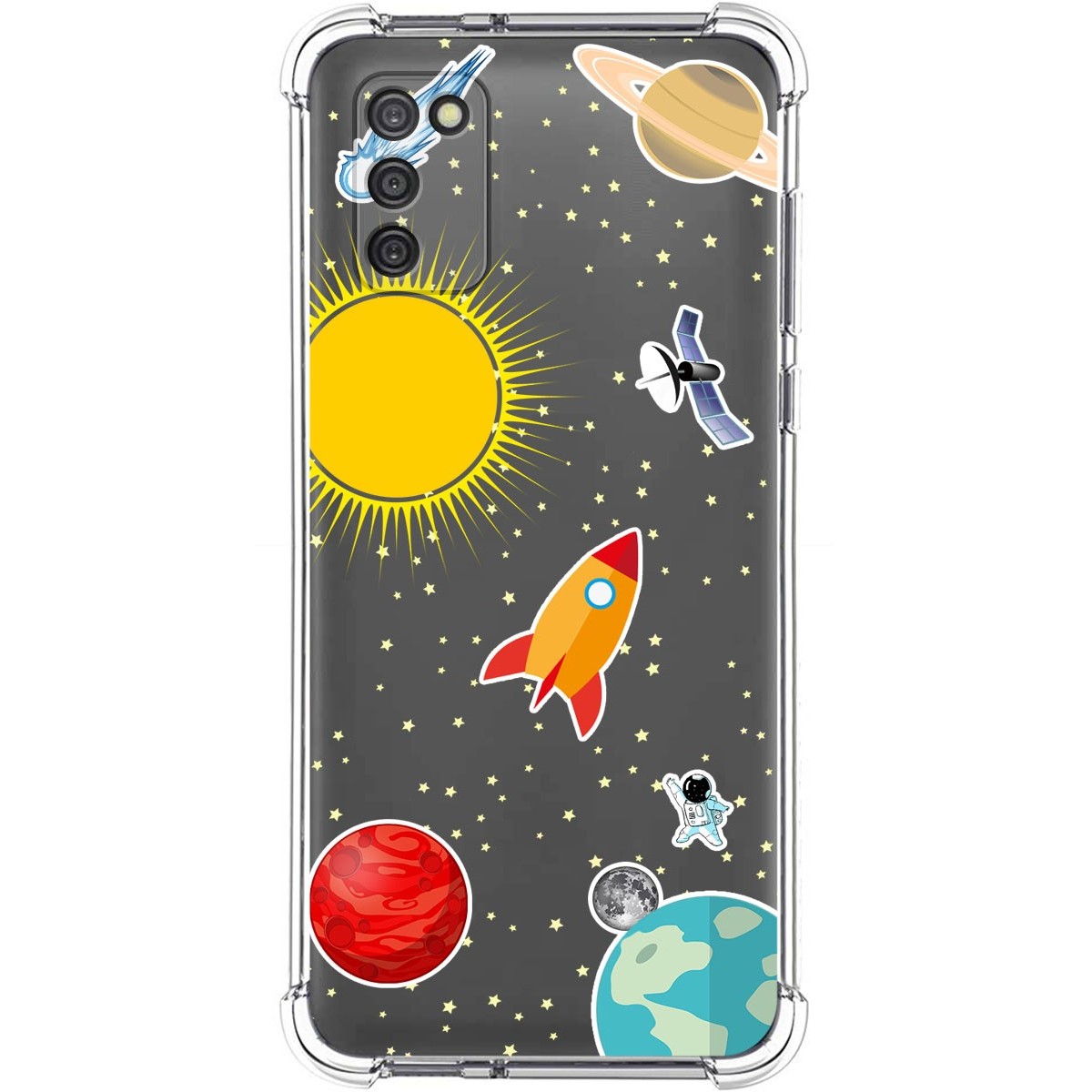 Funda Silicona Antigolpes para Samsung Galaxy A03s diseño Espacio Dibujos