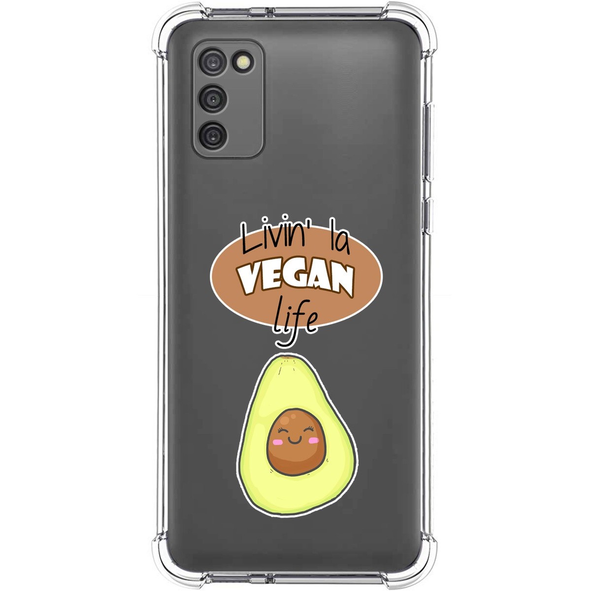 Funda Silicona Antigolpes para Samsung Galaxy A03s diseño Vegan Life Dibujos