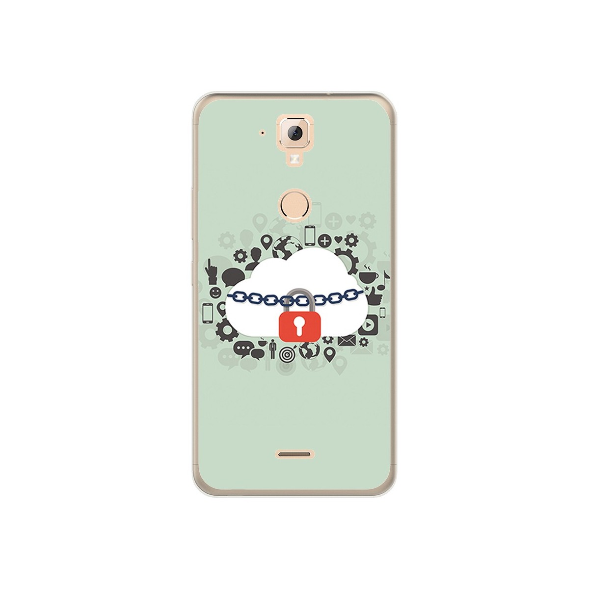 Funda Gel Tpu para Hisense F23 Diseño Nube Dibujos