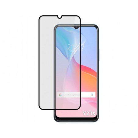 Protector Cristal Templado Completo 5D Full Glue Negro para Vivo Y21 / Y21s / Y33s