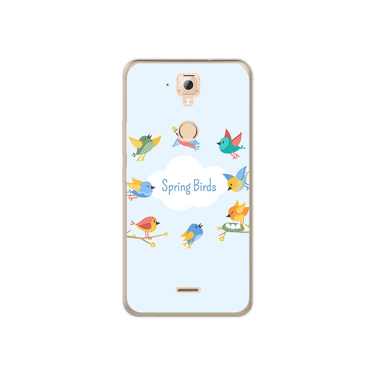 Funda Gel Tpu para Hisense F23 Diseño Spring Birds Dibujos