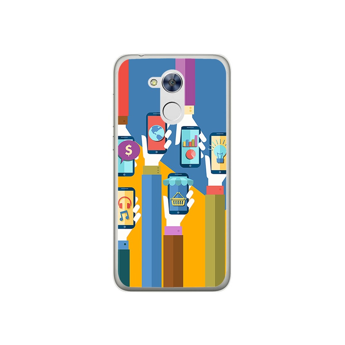Funda Gel Tpu para Huawei Honor 6A Diseño Apps Dibujos