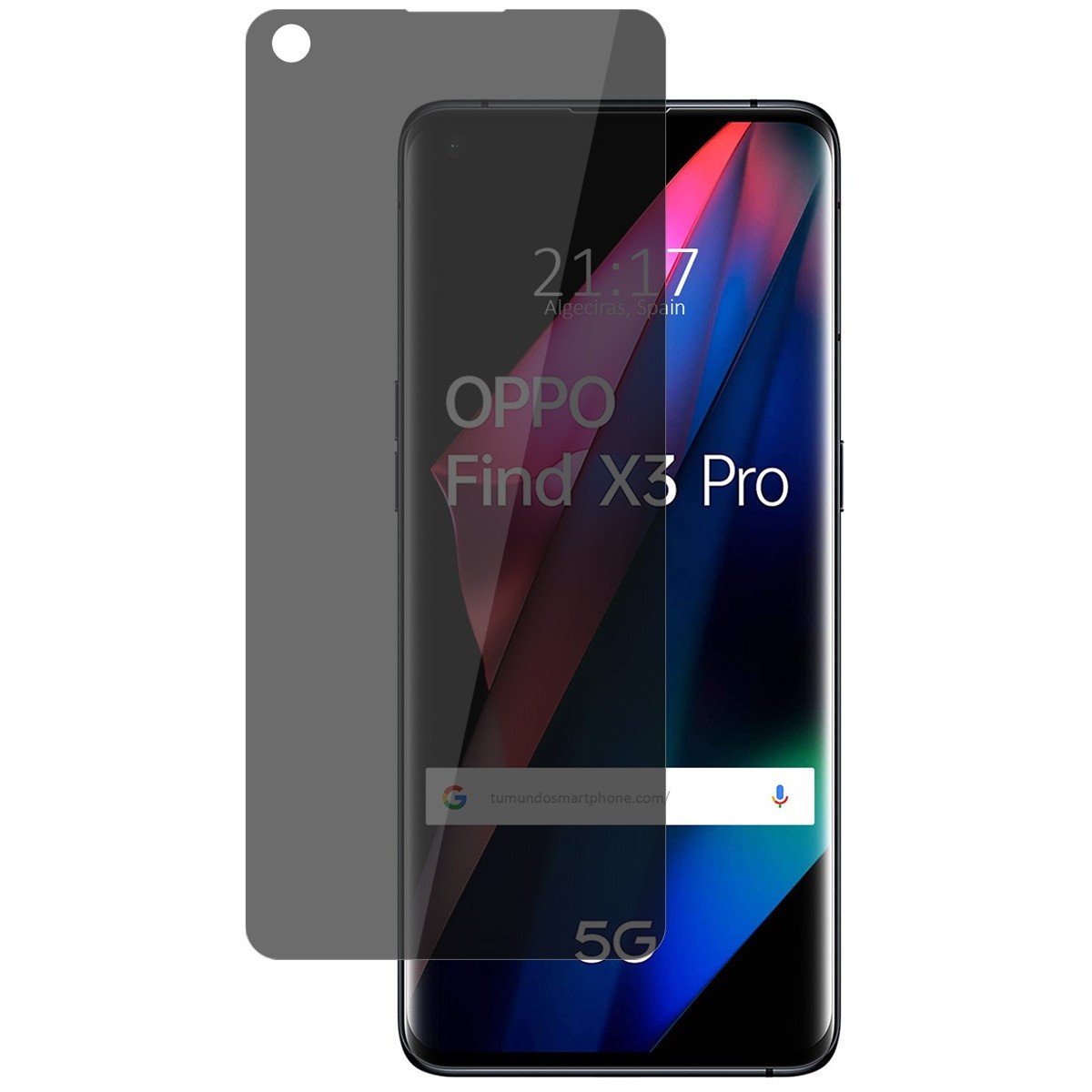 Protector Pantalla hidrogel Privacidad Antiespías para Oppo Find X3 Pro 5G