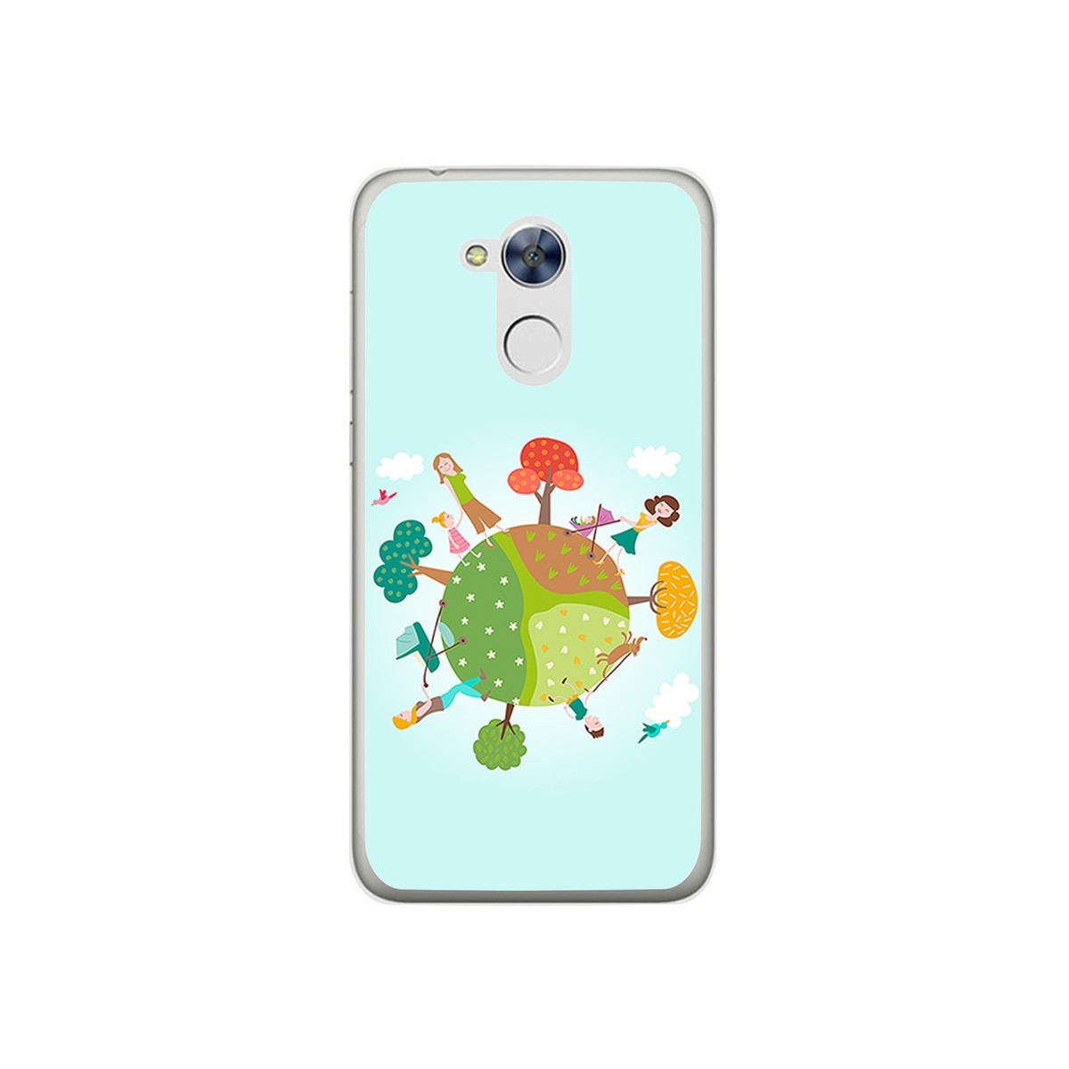 Funda Gel Tpu para Huawei Honor 6A Diseño Familia Dibujos