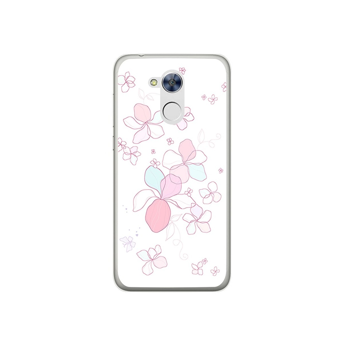 Funda Gel Tpu para Huawei Honor 6A Diseño Flores Minimal Dibujos
