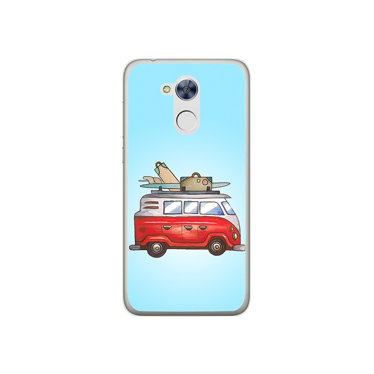 Funda Gel Tpu para Huawei Honor 6A Diseño Furgoneta Dibujos