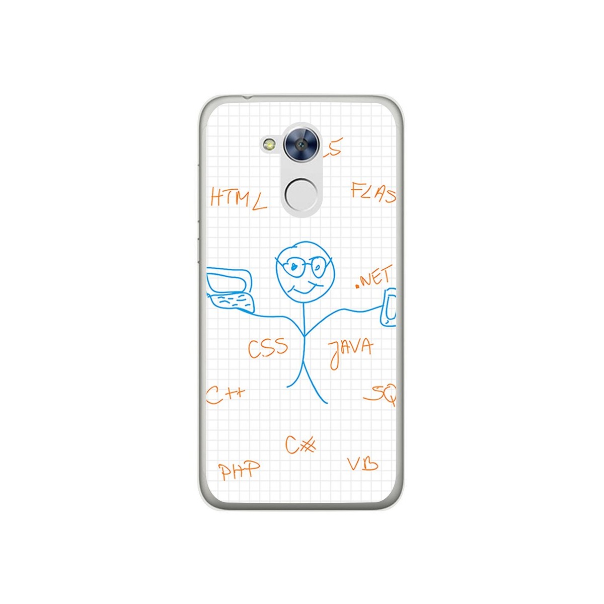 Funda Gel Tpu para Huawei Honor 6A Diseño Informatico Dibujos