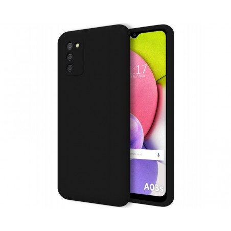 Funda Silicona Líquida Ultra Suave para Samsung Galaxy A03s color Negra
