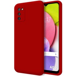 Funda Silicona Líquida Ultra Suave para Samsung Galaxy A03s color Roja