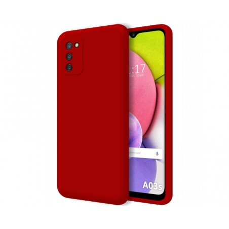 Funda Silicona Líquida Ultra Suave para Samsung Galaxy A03s color Roja