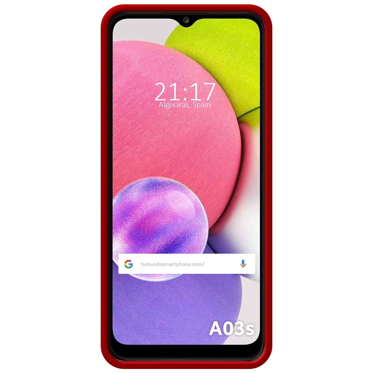 Funda Silicona Líquida Ultra Suave para Samsung Galaxy A03s color Roja