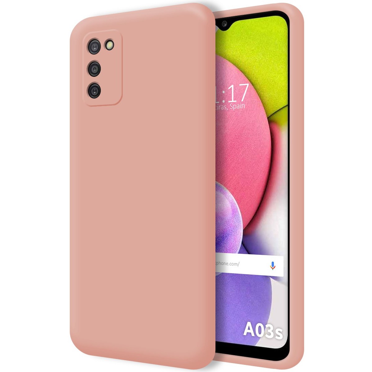 Funda Silicona Líquida Ultra Suave para Samsung Galaxy A03s color Rosa