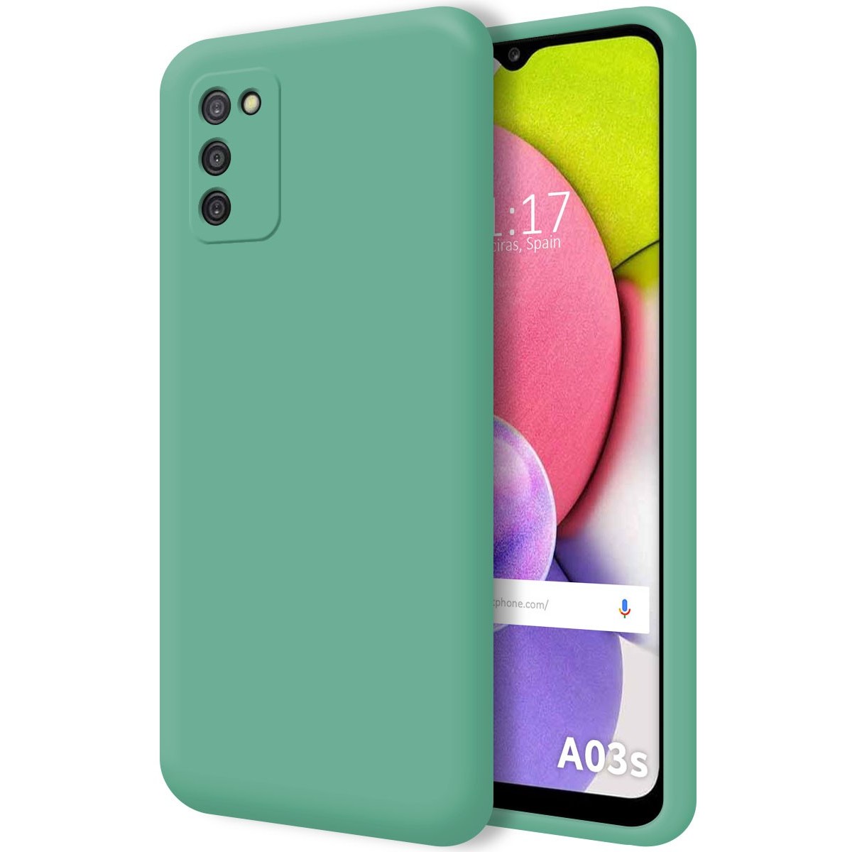 Funda Silicona Líquida Ultra Suave para Samsung Galaxy A03s color Verde