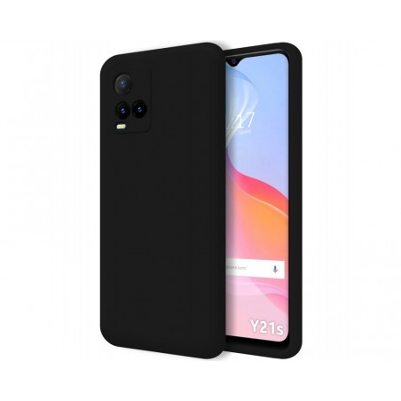 Funda Silicona Líquida Ultra Suave para Vivo Y21 / Y21s / Y33s Color Negra