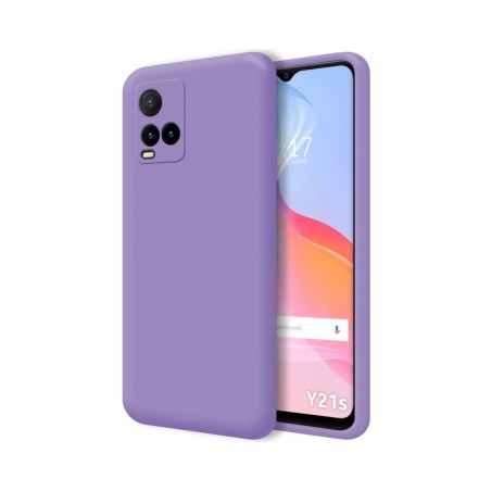 Funda Silicona Líquida Ultra Suave para Vivo Y21 / Y21s / Y33s Color Morada