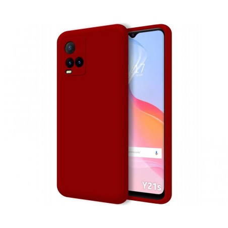 Funda Silicona Líquida Ultra Suave para Vivo Y21 / Y21s / Y33s Color Roja