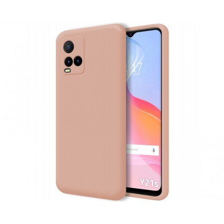 Funda Silicona Líquida Ultra Suave para Vivo Y21 / Y21s / Y33s Color Rosa