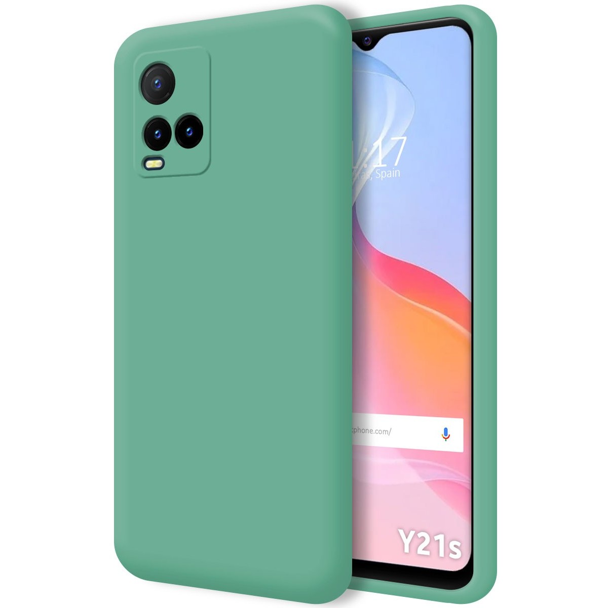 Funda Silicona Líquida Ultra Suave para Vivo Y21 / Y21s / Y33s Color Verde