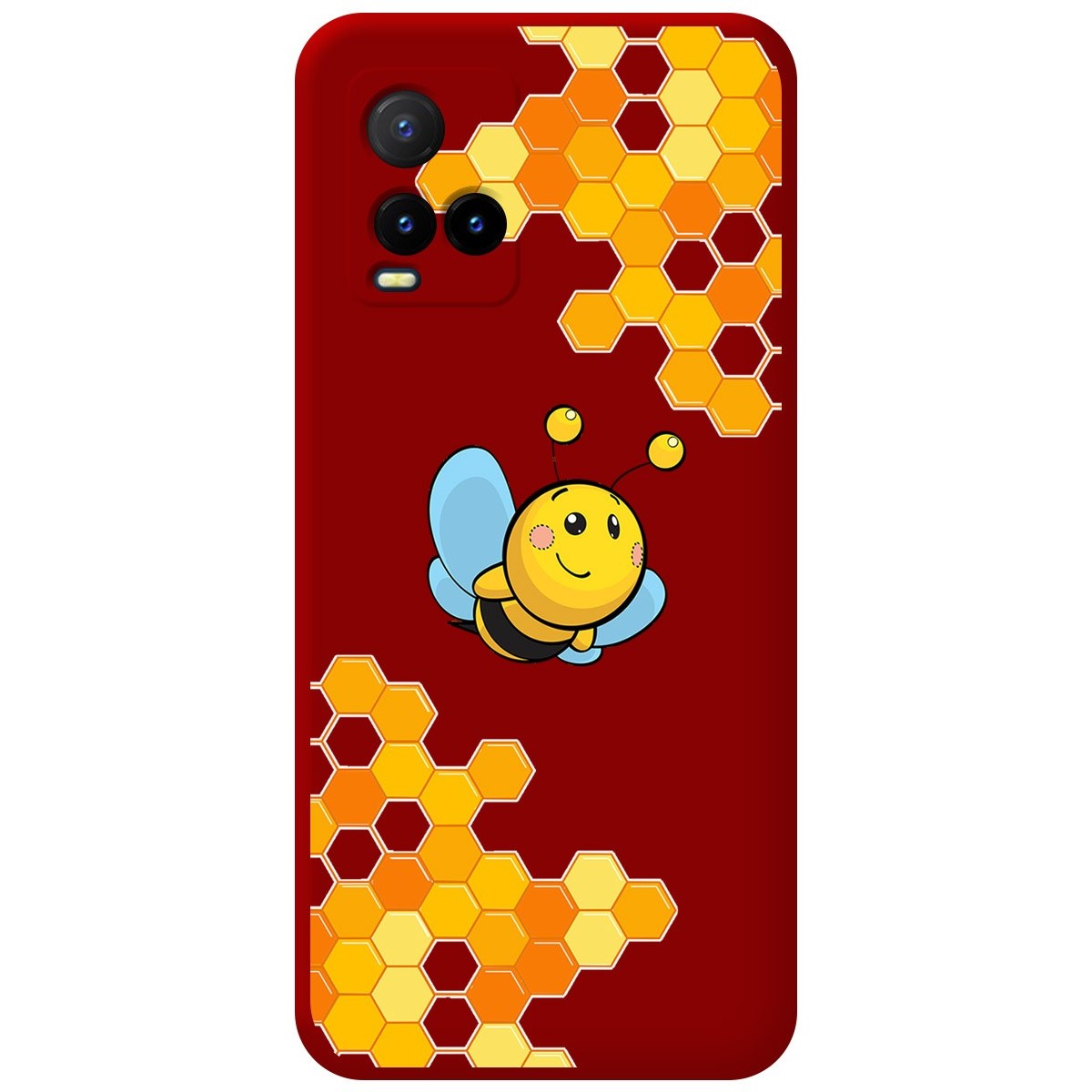 Funda Silicona Líquida Roja para Vivo Y21 / Y21s / Y33s diseño Abeja Dibujos