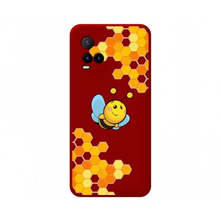Funda Silicona Líquida Roja para Vivo Y21 / Y21s / Y33s diseño Abeja Dibujos