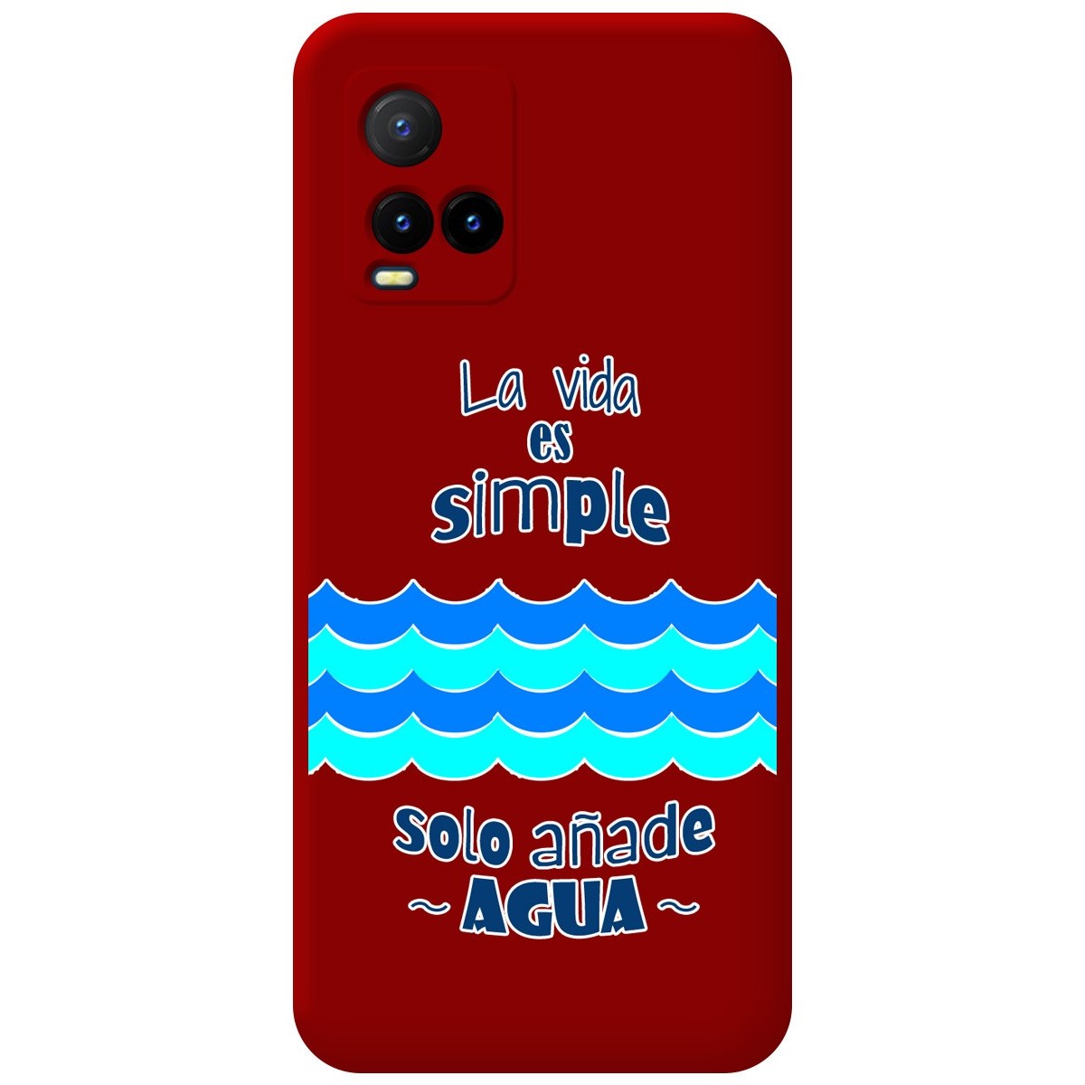 Funda Silicona Líquida Roja para Vivo Y21 / Y21s / Y33s diseño Agua Dibujos