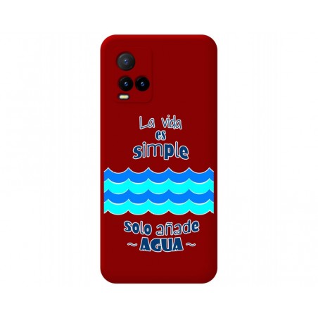 Funda Silicona Líquida Roja para Vivo Y21 / Y21s / Y33s diseño Agua Dibujos
