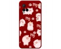 Funda Silicona Líquida Roja para Vivo Y21 / Y21s / Y33s diseño Cerdos Dibujos