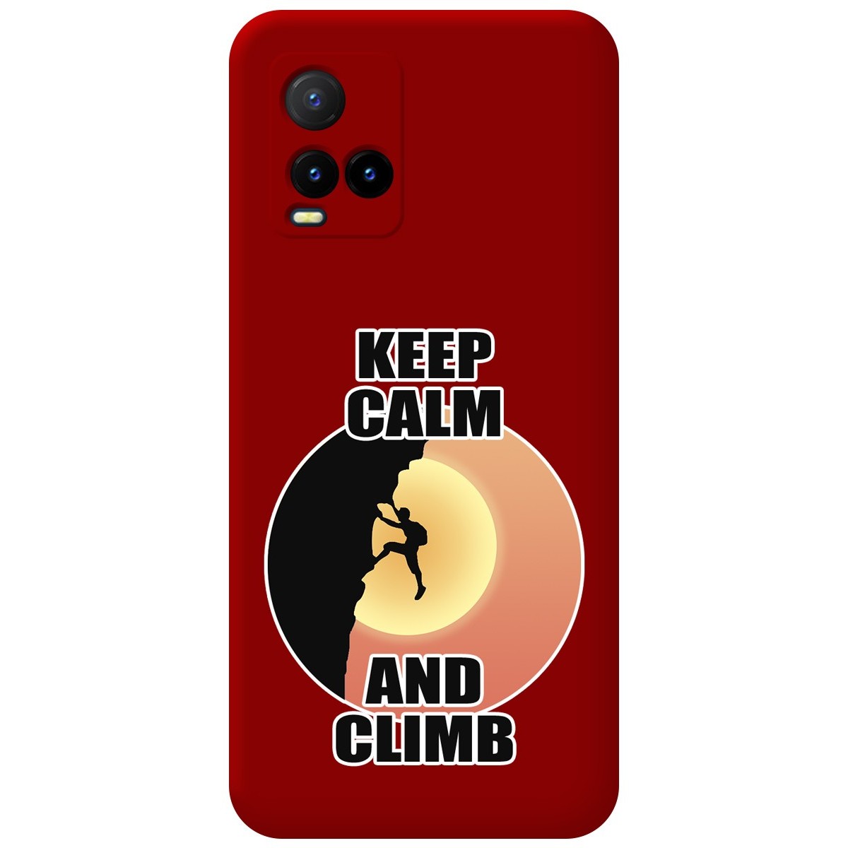 Funda Silicona Líquida Roja para Vivo Y21 / Y21s / Y33s diseño Hombre Escalada Dibujos