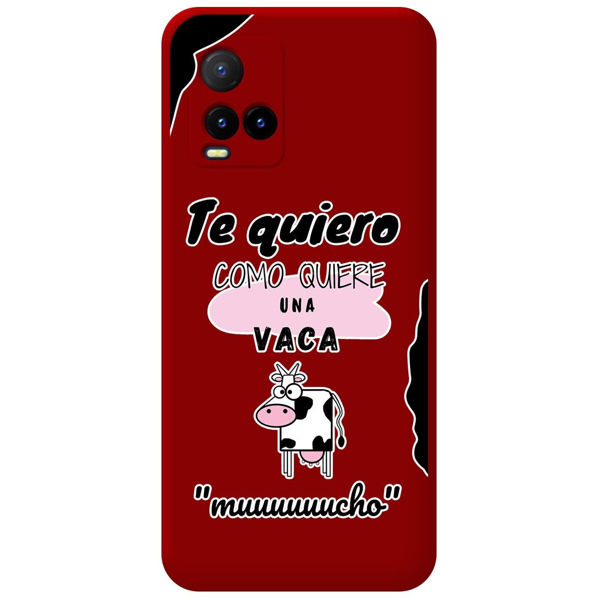 Funda Silicona Líquida Roja para Vivo Y21 / Y21s / Y33s diseño Vaca Dibujos