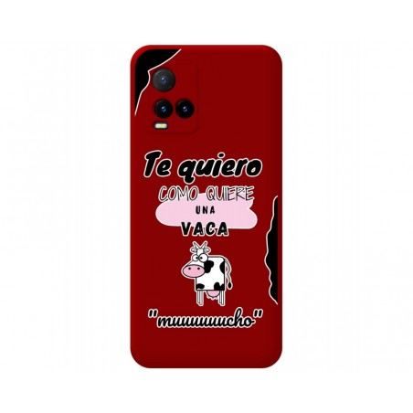 Funda Silicona Líquida Roja para Vivo Y21 / Y21s / Y33s diseño Vaca Dibujos