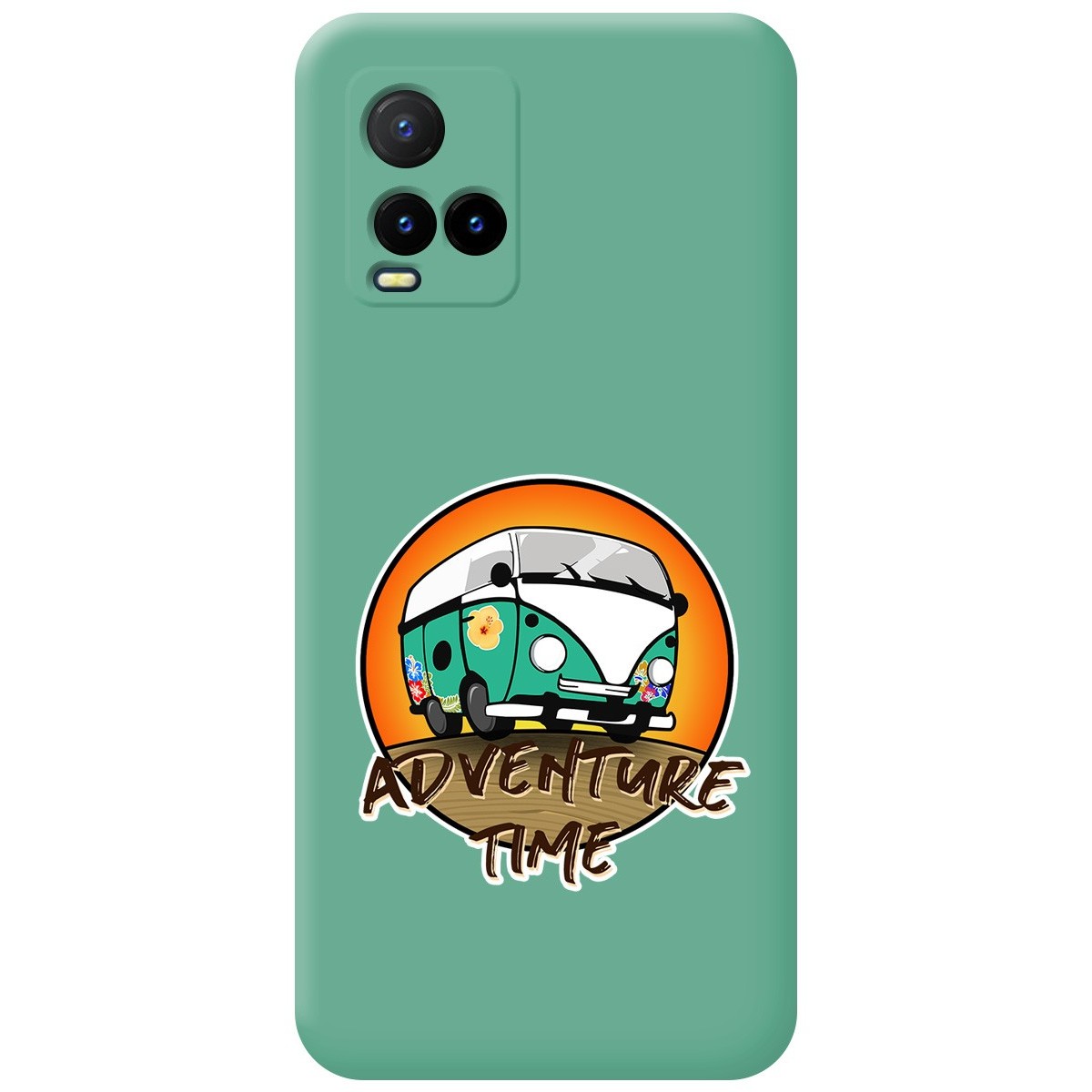 Funda Silicona Líquida Verde para Vivo Y21 / Y21s / Y33s diseño Adventure Time Dibujos