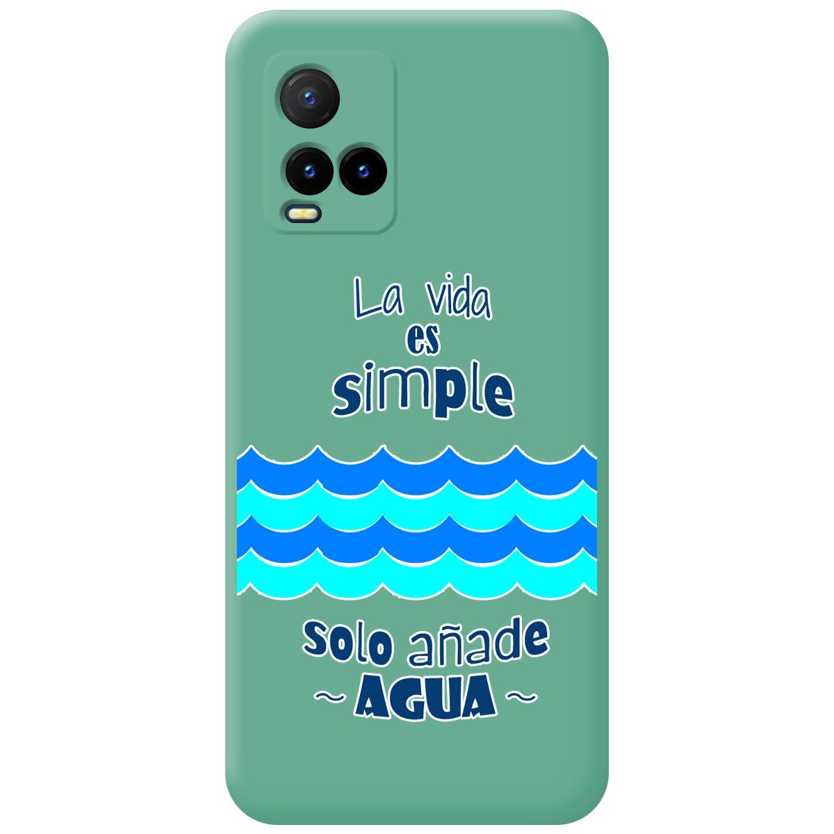 Funda Silicona Líquida Verde para Vivo Y21 / Y21s / Y33s diseño Agua Dibujos