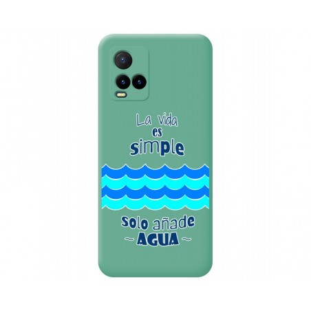 Funda Silicona Líquida Verde para Vivo Y21 / Y21s / Y33s diseño Agua Dibujos