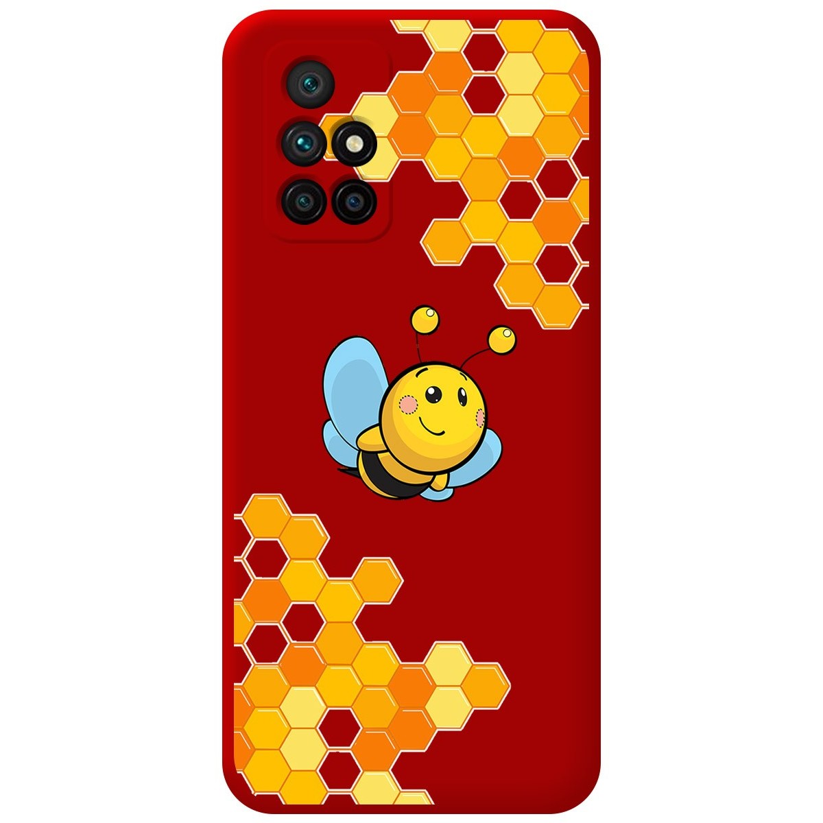 Funda Silicona Líquida Roja para Xiaomi Redmi 10 (2021/2022) diseño Abeja Dibujos
