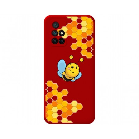 Funda Silicona Líquida Roja para Xiaomi Redmi 10 (2021/2022) diseño Abeja Dibujos