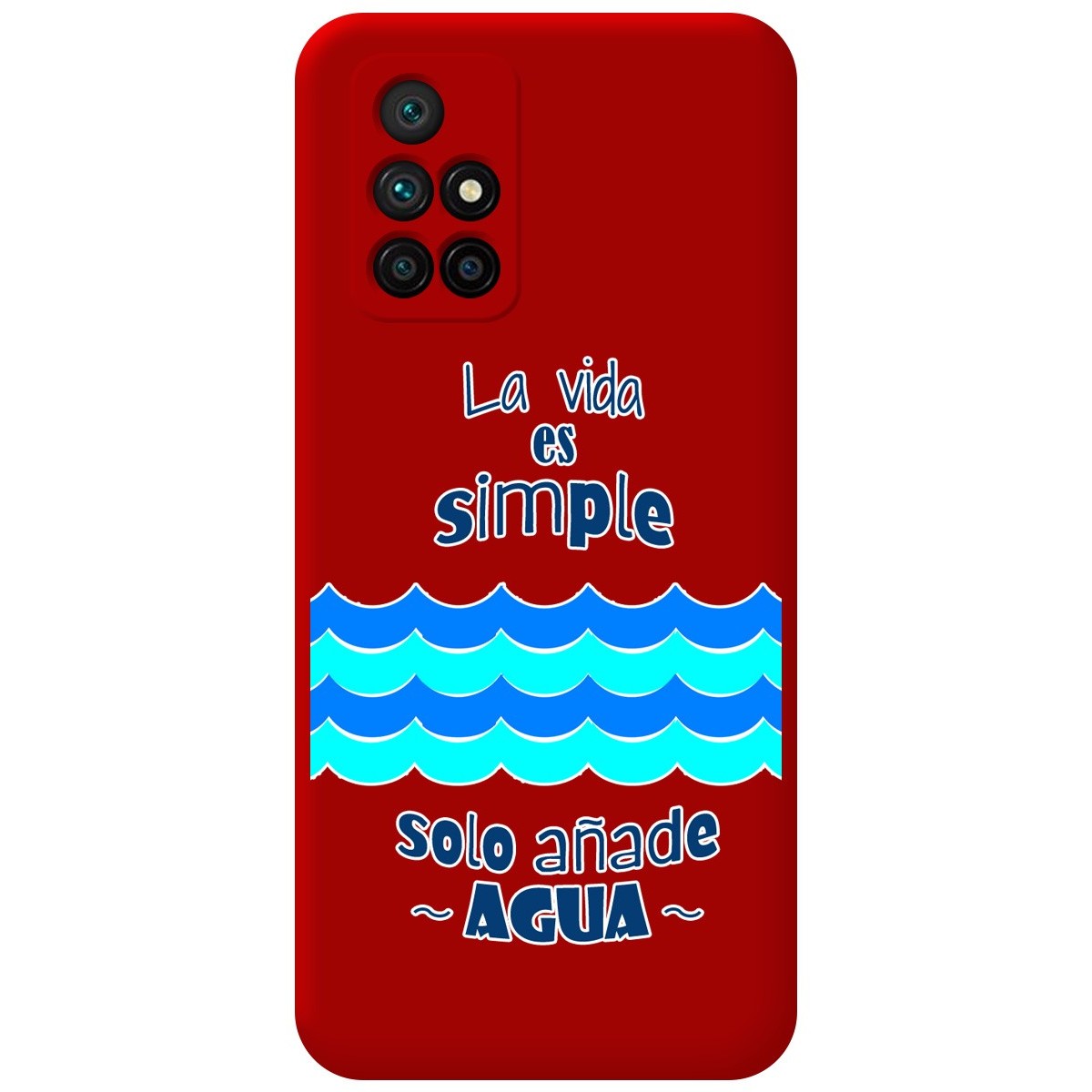 Funda Silicona Líquida Roja para Xiaomi Redmi 10 (2021/2022) diseño Agua Dibujos