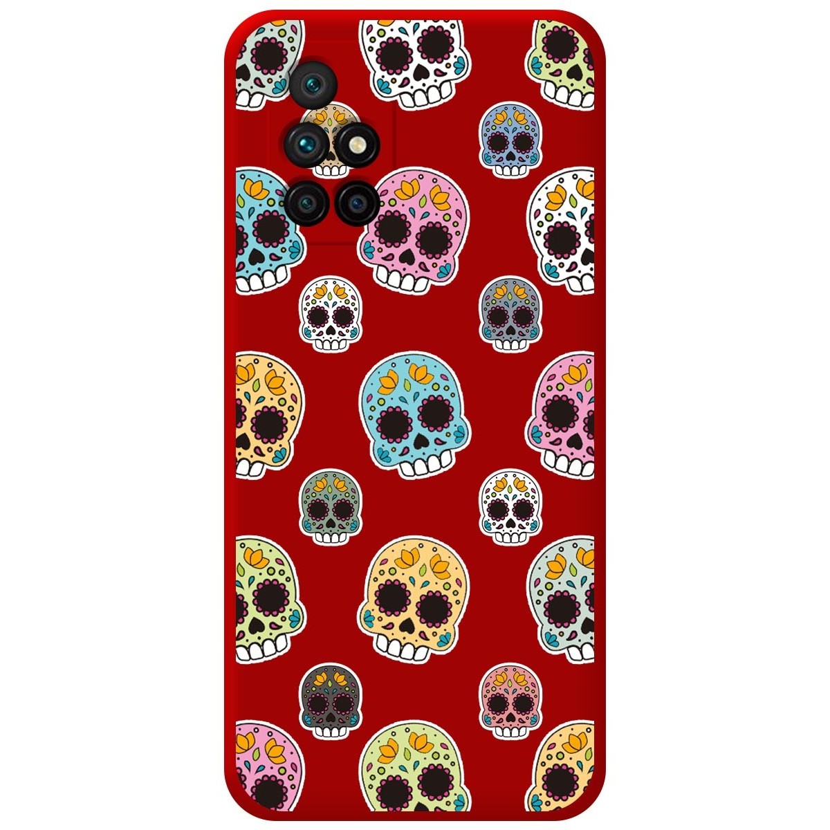 Funda Silicona Líquida Roja para Xiaomi Redmi 10 (2021/2022) diseño Catrina Dibujos