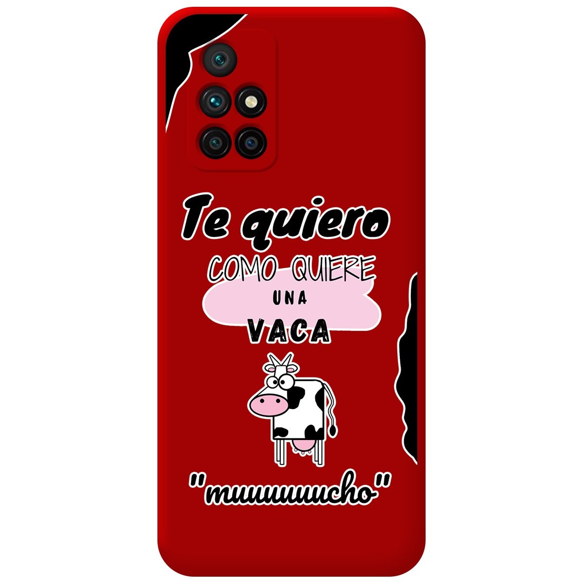 Funda Silicona Líquida Roja para Xiaomi Redmi 10 (2021/2022) diseño Vaca Dibujos