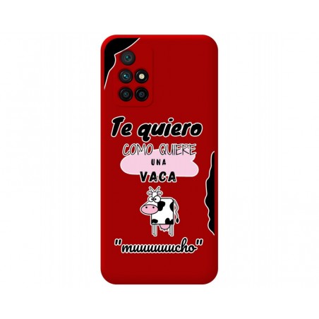 Funda Silicona Líquida Roja para Xiaomi Redmi 10 (2021/2022) diseño Vaca Dibujos