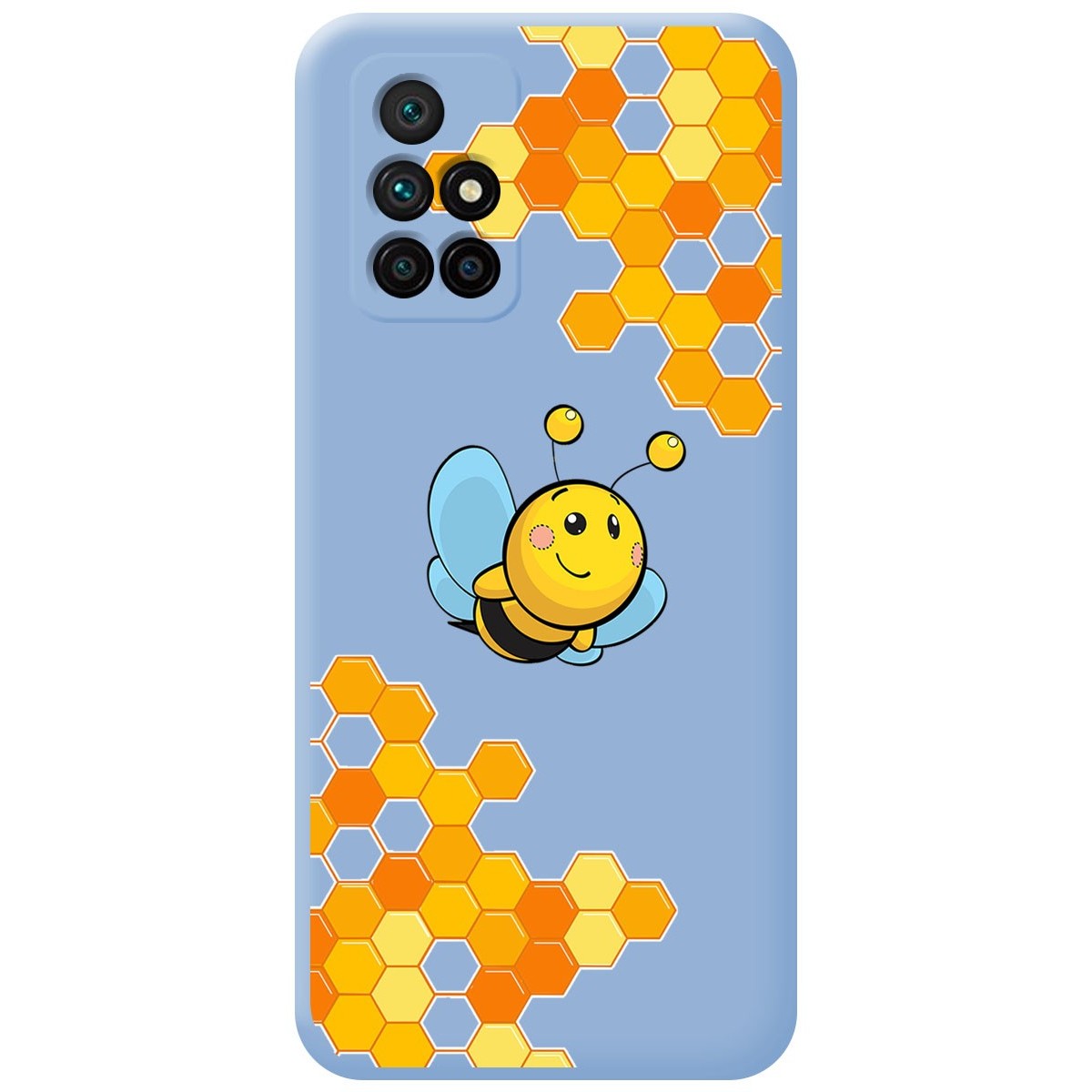 Funda Silicona Líquida Azul para Xiaomi Redmi 10 (2021/2022) diseño Abeja Dibujos